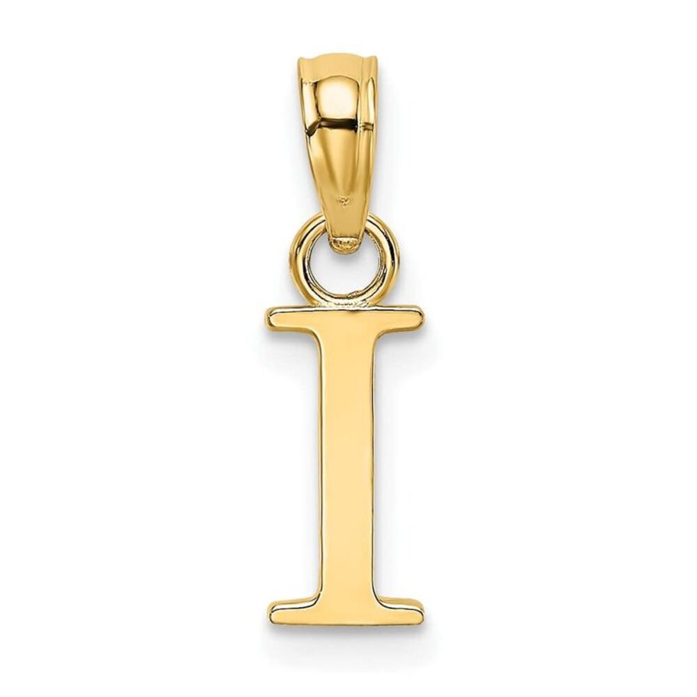 10k Yellow Gold Polished I Block Initial Charm - image 8